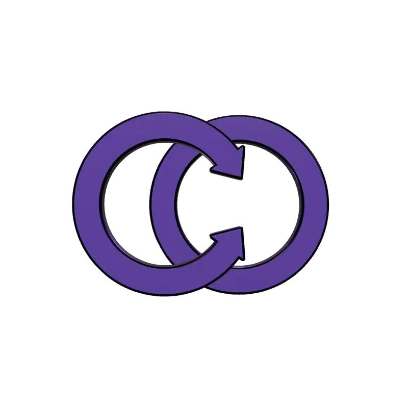 The ComplianceONE mark: an open ring with two arrowheads interlocked with a closed ring